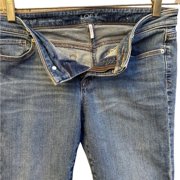 Ann Taylor Loft Modern Skinny Ankle Mid Rise 5 Pocket Denim Jeans 29 8 Petite - Picture 4 of 5
